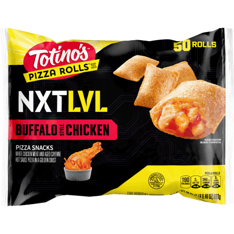 Totino's NXTLVL Buffalo Style Chicken Pizza Rolls 50 count, front of package